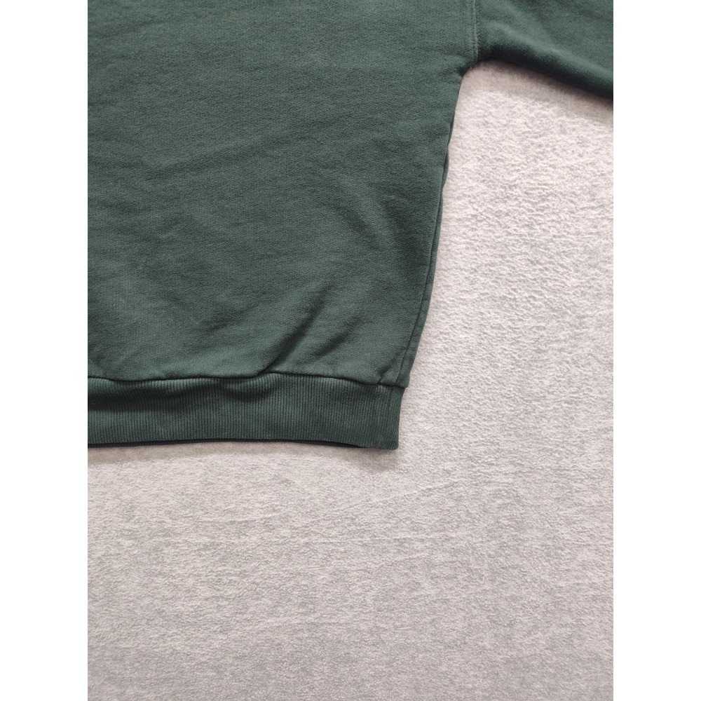 Books & Coffee Women Sweatshirt L Dark Green 100% Cotton Graphic Comfy Pullover - Picture 5 of 16